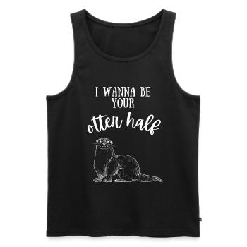 I wanna be your otter half sort Cadeau Amour - Débardeur bio Premium Homme - noir - Devant - AI Model Male 178 light (178cm)