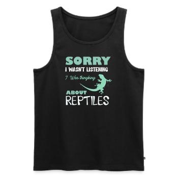 Reptile I Reptiles Gift for Gecko Owner - Men's Premium Organic Tank Top - black - Front - AI Model Male 178 light (178cm)
