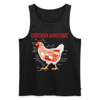 Poulets anatomie poulets éleveurs de poulets cadeau - Débardeur bio Premium Homme - noir - Devant - AI Model Male 178 light (178cm)