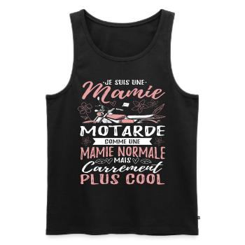 Mamie Motarde Mamou Humour - Débardeur bio Premium Homme - noir - Devant - Michal (187cm)