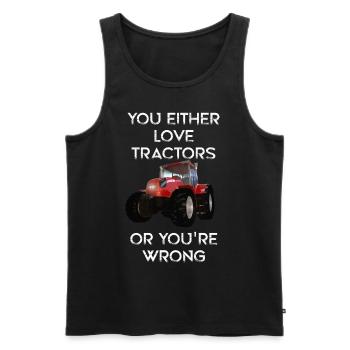 Farmer Trecker Tractor - Men's Premium Organic Tank Top - black - Front - Michal (187cm)