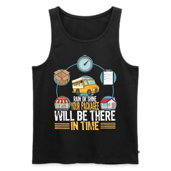 Package delivery package parcel messenger parcel messenger courier - Men's Premium Organic Tank Top - black - Front - AI Model Male 178 light (178cm)