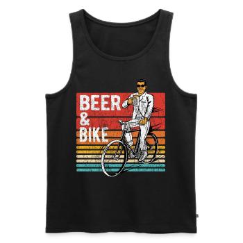 Beer & Bike Bière & Vélo Vélo Cadeau - Débardeur bio Premium Homme - noir - Devant - Michal (187cm)
