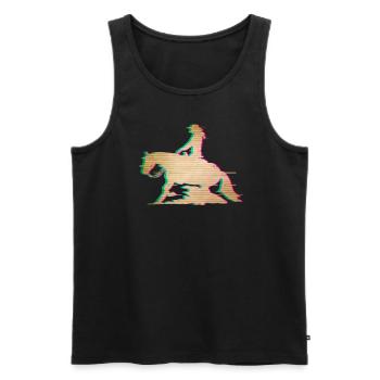 Western Équitation Reining Cavalier Cadeau Amour des chevaux - Débardeur bio Premium Homme - noir - Devant - AI Model Male 178 light (178cm)