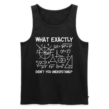 Maths Qu’est-ce que tu ne comprends pas Mathématique - Débardeur bio Premium Homme - noir - Devant - Michal (187cm)