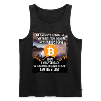 Bitcoin Storm - Débardeur bio Premium Homme - noir - Devant - AI Model Male 178 light (178cm)