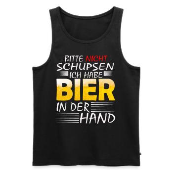 BITTE NICHT SCHUPSEN ICH HABE BIER Biere - Männer Premium Bio Tank Top - Schwarz - Vorne - Michal (187cm)