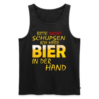BITTE NICHT SCHUPSEN ICH HABE BIER Biere - Männer Premium Bio Tank Top - Schwarz - Vorne - Michal (187cm)