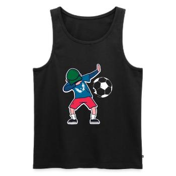 Dabbing Fußballer - Männer Premium Bio Tank Top - Schwarz - Vorne - Michal (187cm)
