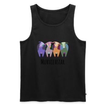 Landwirt Muhviehstar - Männer Premium Bio Tank Top - Schwarz - Vorne - Michal (187cm)