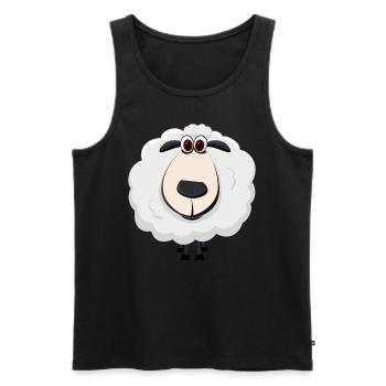 Sheep farmer shepherd sleeping sheep lamb pasture - Men's Premium Organic Tank Top - black - Front - AI Model Male 178 light (178cm)