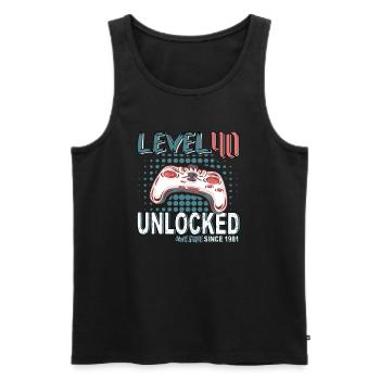 Gamer Controller Level 40 Unlocked - Männer Premium Bio Tank Top - Schwarz - Vorne - AI Model Male 178 light (178cm)