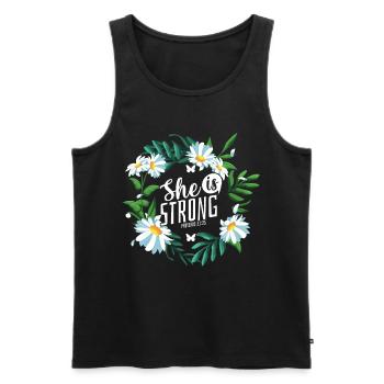 Christlicher Bibelvers Religion Blume - Männer Premium Bio Tank Top - Schwarz - Vorne - Michal (187cm)