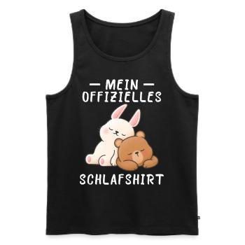 Hase Bär Schlafshirt Geschenk Geburtstag - Männer Premium Bio Tank Top - Schwarz - Vorne - Michal (187cm)