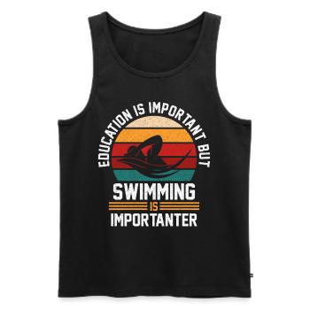 Schwimmteam Rettungsschwimmer Geschenk - Männer Premium Bio Tank Top - Schwarz - Vorne - Michal (187cm)