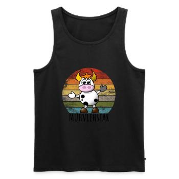 Landwirt Muhviehstar - Männer Premium Bio Tank Top - Schwarz - Vorne - Michal (187cm)