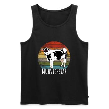 Landwirt Muhviehstar - Männer Premium Bio Tank Top - Schwarz - Vorne - Michal (187cm)
