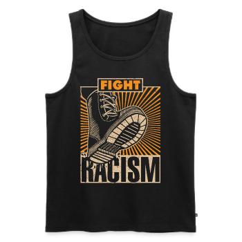 FIGHT RACISM - Against Nazis & Racism - Men's Premium Organic Tank Top - black - Front - Michal (187cm)