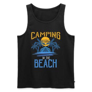 Camping on the beach beach holiday camping - Men's Premium Organic Tank Top - black - Front - Michal (187cm)