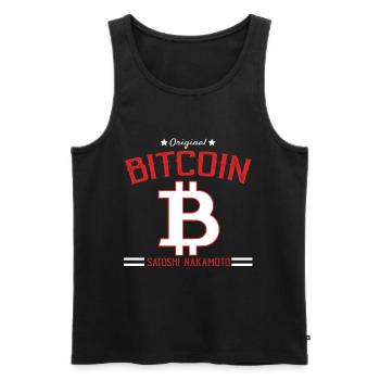 BTC Crypto Bitcoin Coin Holder Sort Satoshi - Débardeur bio Premium Homme - noir - Devant - AI Model Male 178 light (178cm)