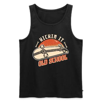 Skateboarding Kickin It Old School Skateboard - Männer Premium Bio Tank Top - Schwarz - Vorne - Michal (187cm)