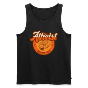 Atheist Starter Pack for an Atheist - Men's Premium Organic Tank Top - black - Front - AI Model Male 178 light (178cm)