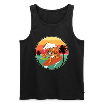 Wellenreiter Tiger surf Surfing Ocean - Débardeur bio Premium Homme - noir - Devant - Michal (187cm)