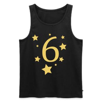 6 ans - Débardeur bio Premium Homme - noir - Devant - AI Model Male 178 light (178cm)