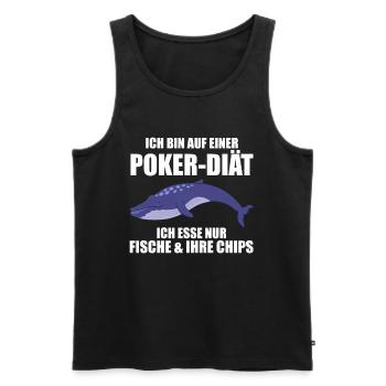Poker Pokern Pokerspieler Poker Diät Fische Chips - Männer Premium Bio Tank Top - Schwarz - Vorne - Michal (187cm)