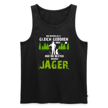 Jäger Jagd Schwarzwild Rotwild Geschenk Jägerin - Männer Premium Bio Tank Top - Schwarz - Vorne - AI Model Male 178 light (178cm)