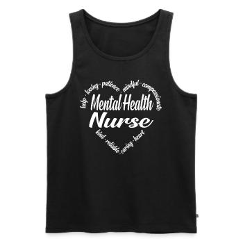 Infirmière psychiatrique - Débardeur bio Premium Homme - noir - Devant - AI Model Male 178 light (178cm)