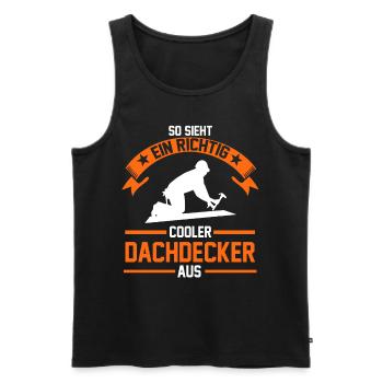 Dachdecker Meister Geschenk - Männer Premium Bio Tank Top - Schwarz - Vorne - Michal (187cm)