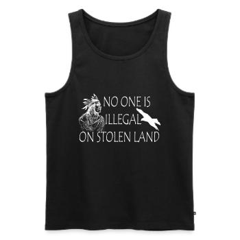 No one is illegal on stolen country shirt - Men's Premium Organic Tank Top - black - Front - Michal (187cm)