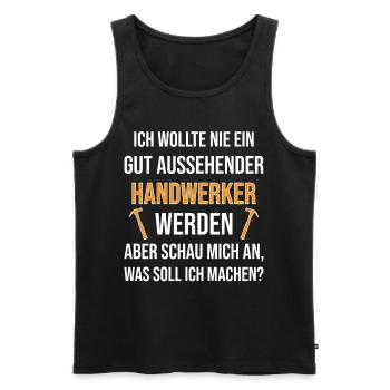 Handwerker Sprüche - Männer Premium Bio Tank Top - Schwarz - Vorne - AI Model Male 178 light (178cm)