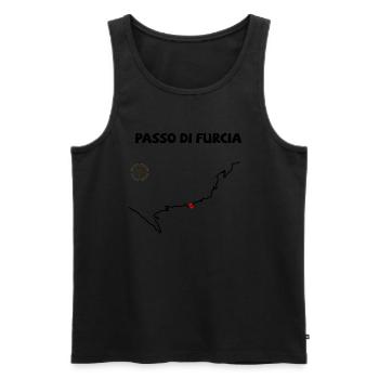 Passo Di Furcia Bike Motorcycle and Cycling Alps - Men's Premium Organic Tank Top - black - Front - AI Model Male 178 light (178cm)