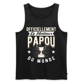 Meilleur Papour Du Monde Cadeaux - Débardeur bio Premium Homme - noir - Devant - Michal (187cm)