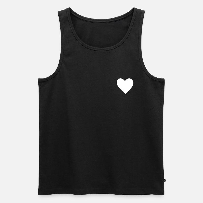 Herz Herzchen - Männer Premium Bio Tank Top - Schwarz