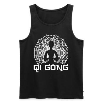 Qi Gong yoga yoga cadeau - Débardeur bio Premium Homme - noir - Devant - AI Model Male 178 light (178cm)
