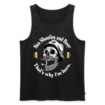 Sea Shanties and Beer Sailors Pirate Meme Shirt - Men's Premium Organic Tank Top - black - Front - AI Model Male 178 light (178cm)