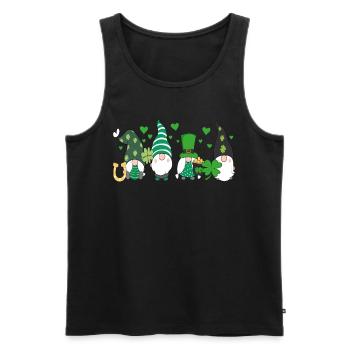 St Patrick's Day Dwarf Swelling Shamrock - Men's Premium Organic Tank Top - black - Front - AI Model Male 178 light (178cm)