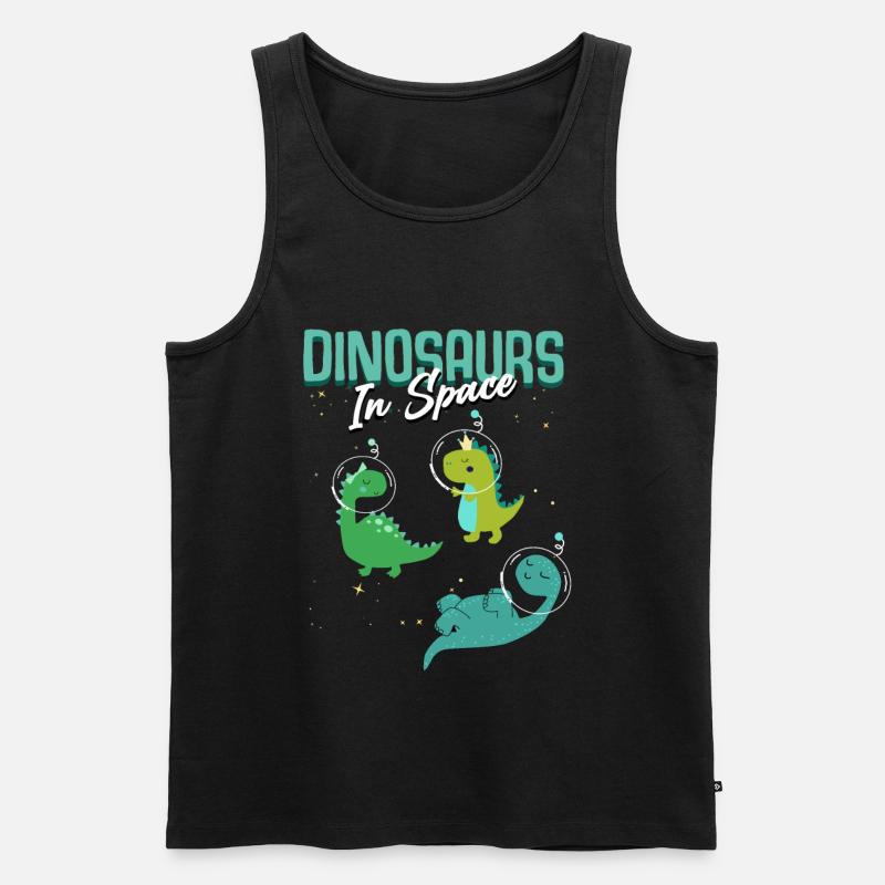 Dino Kinder - Männer Premium Bio Tank Top - Schwarz