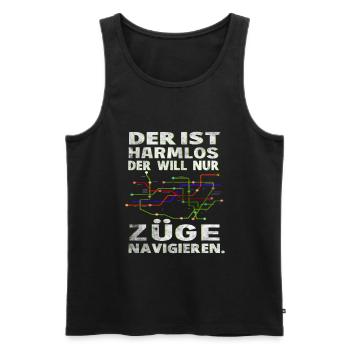 Fahrdienstleiter , Eisenbahner und Weichenwärter - Männer Premium Bio Tank Top - Schwarz - Vorne - AI Model Male 178 light (178cm)