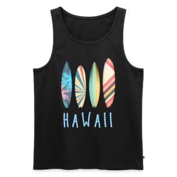 Hawaii Surfing Paradise Surfboards - Men's Premium Organic Tank Top - black - Front - AI Model Male 178 light (178cm)