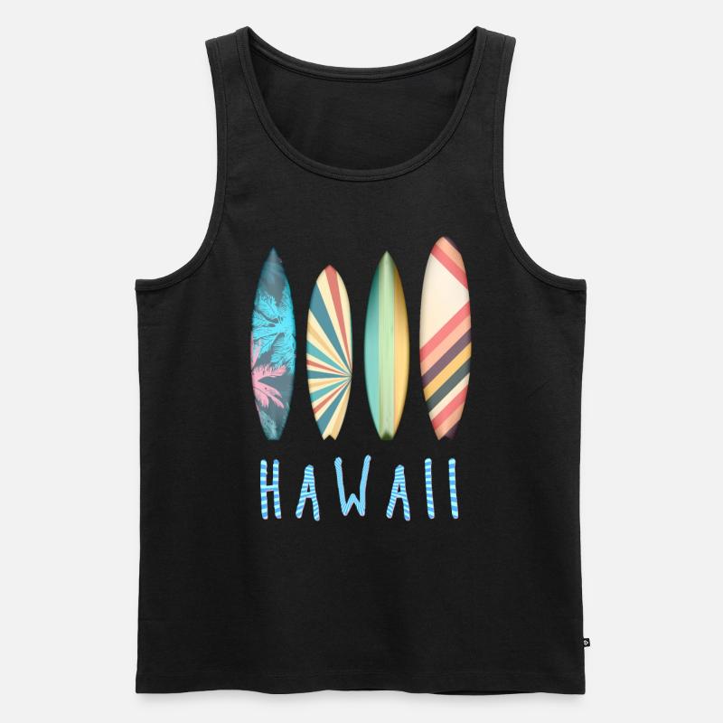 Hawaii Surfing Paradise Surfboards - Männer Premium Bio Tank Top - Schwarz