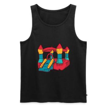 Bouncy Castle Children's Birthday Party Party Play Fun - Men's Premium Organic Tank Top - black - Front - AI Model Male 178 light (178cm)