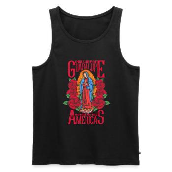 Colorful design of Our Lady of Guadalupe - Männer Premium Bio Tank Top - Schwarz - Vorne - AI Model Male 178 light (178cm)