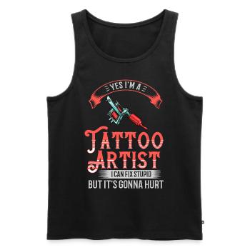Tattoo Tattoo Tattoo Machine Tattoo Machine - Men's Premium Organic Tank Top - black - Front - Michal (187cm)