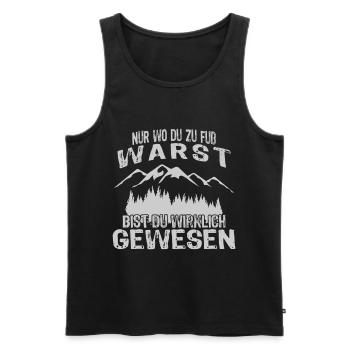 Lustiger Wander Spruch Damen Geschenk Berg Wandern - Männer Premium Bio Tank Top - Schwarz - Vorne - Michal (187cm)