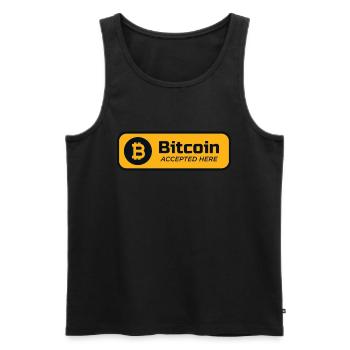 Bitcoin accepted here Bitcoin logo Crypto BTC - Débardeur bio Premium Homme - noir - Devant - AI Model Male 178 light (178cm)