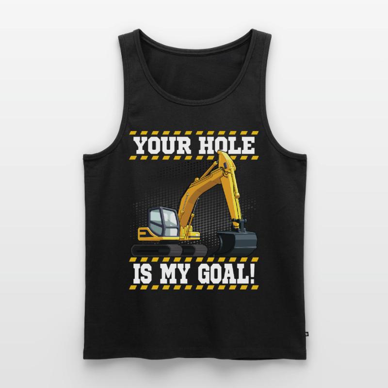 Excavator Machine Operator Work Occupation Construction Work Men's Premium Organic Tank Top